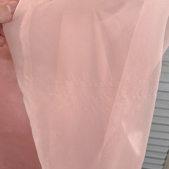 VICTORIA'S SECRET Vintage Gold Label Satin Sleep Shirt w Sheer Sleeves Pink-M/L - Picture 6 of 8
